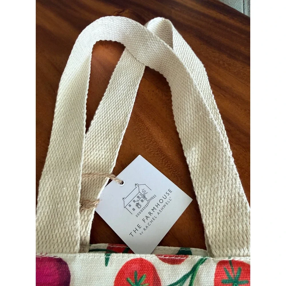 Farmers Market Canvas Tote Bag Vegetable Print The Farmhouse Rachel Ashwell NWT